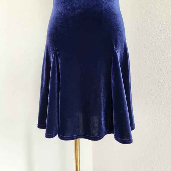 Victoria’s Secret Blue Velvet Empire Waist Skater Dress Flare Skirt XS - Picture 3 of 9